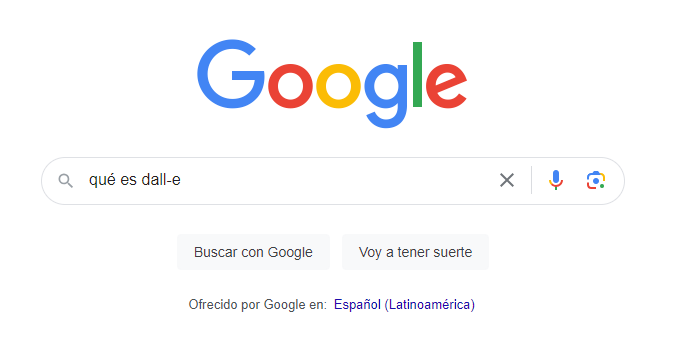 Buscador de Google con la pregunta "qué es Dall-E"