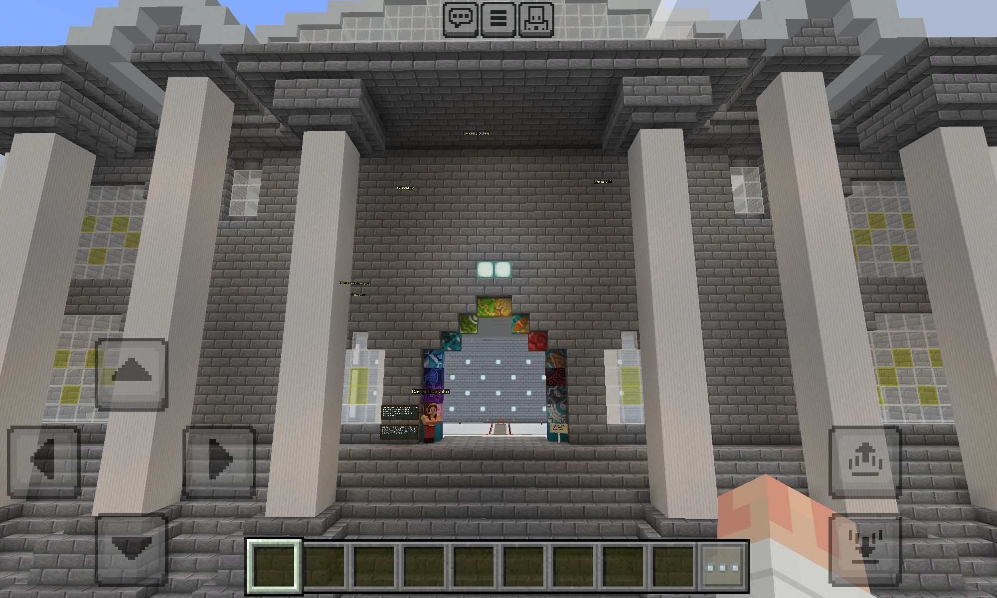 captura de pantalla de la entrada del Museo Miradas Ausentes en Minecraft